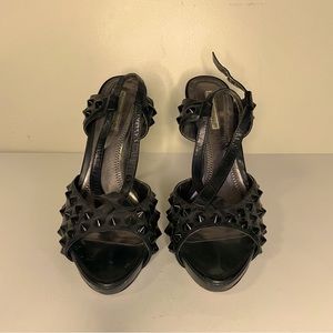 Charles David Spike Stiletto Heels Strappy Black Punk